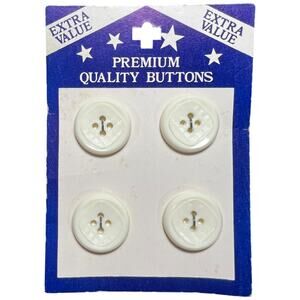 Vintage Geometric Textured Buttons Premium Quality Set 4pc